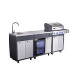 Load image into Gallery viewer, Boss Grill Outdoor Kitchen - 4 Burner Gas BBQ Grill with Beverage Cooler and Sink