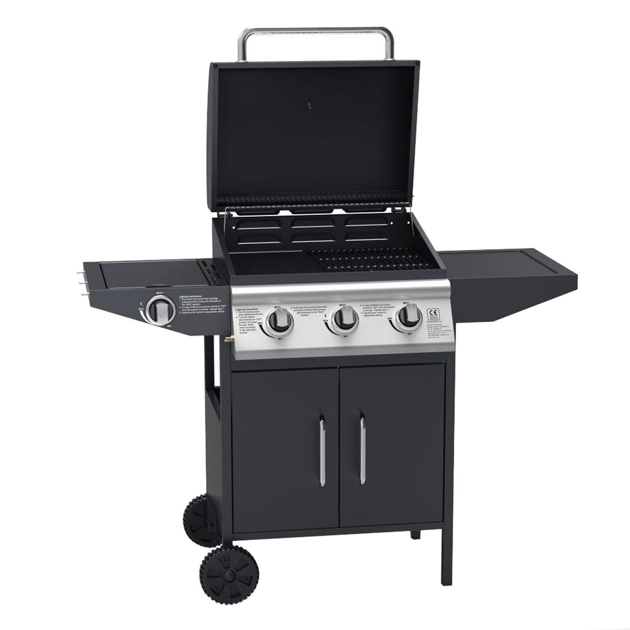 Boss Grill Georgia Classic - 3 Burner Gas BBQ Grill with Side Burner