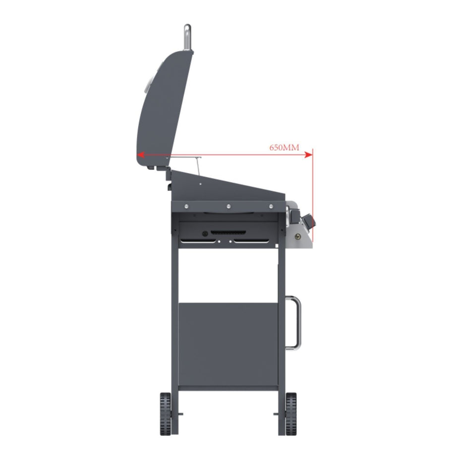 Boss Grill Georgia Classic - 3 Burner Gas BBQ Grill with Side Burner