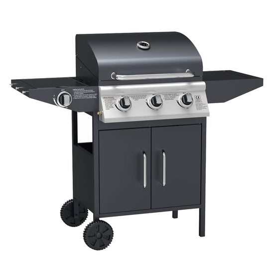 Boss Grill Georgia Classic - 3 Burner Gas BBQ Grill with Side Burner