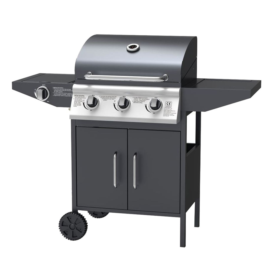 Boss Grill Georgia Classic - 3 Burner Gas BBQ Grill with Side Burner
