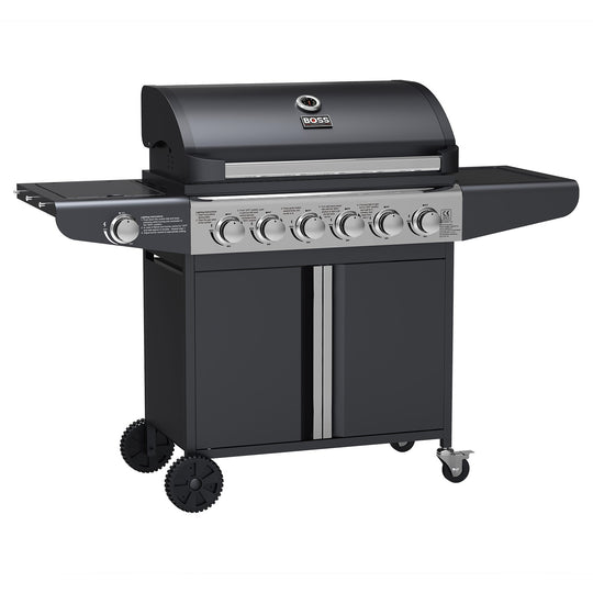Boss Grill Kentucky Premium - 6 Burner Gas BBQ Grill with Side Burner