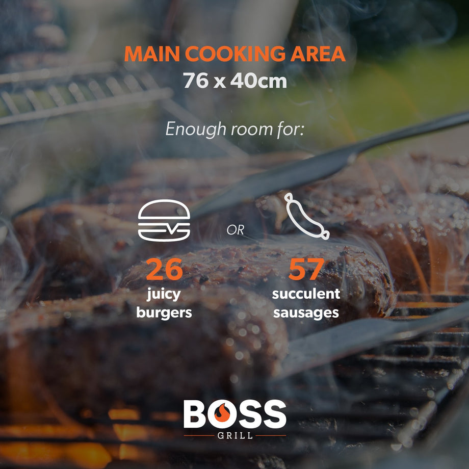 Boss Grill Kentucky Premium - 6 Burner Gas BBQ Grill with Side Burner