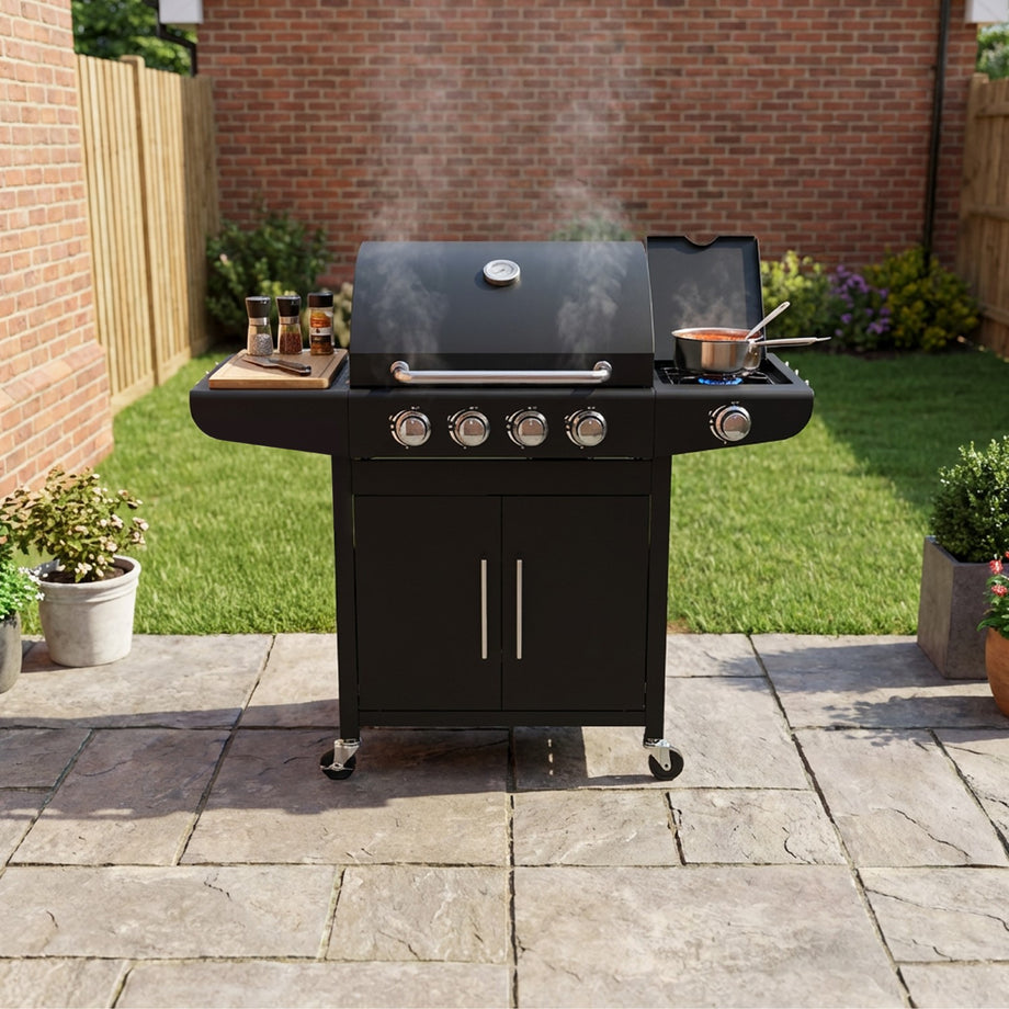 Boss Grill Georgia Classic - 4 Burner Gas BBQ with Side Burner
