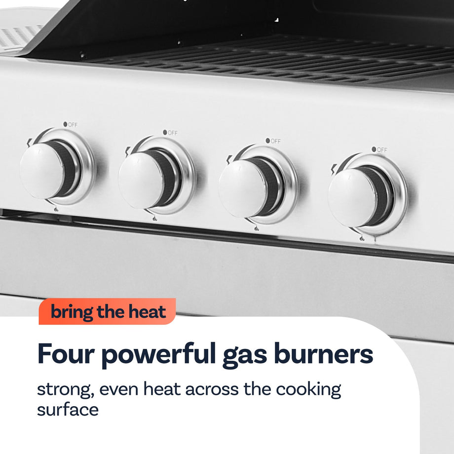 Boss Grill Georgia Classic - 4 Burner Gas BBQ with Side Burner