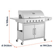 Load image into Gallery viewer, Boss Grill Georgia Classic - 6 Burner Gas BBQ Grill with Side Burner
