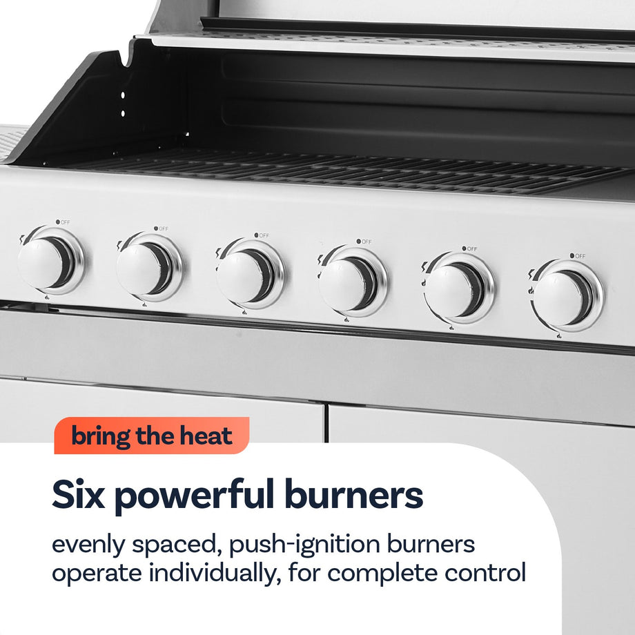 Boss Grill Georgia Classic - 6 Burner Gas BBQ Grill with Side Burner