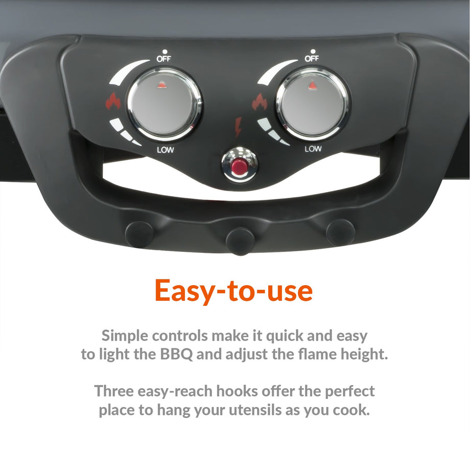 Boss Grill Deluxe Portable - 2 Burner Gas BBQ Grill with Trolley