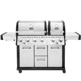 Load image into Gallery viewer, Monster Grill 6 Burner Double Header Gas BBQ - Stainless Steel