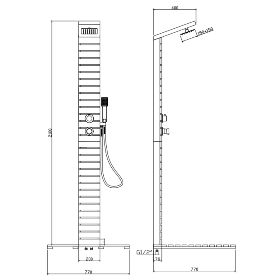 Technical dimensional drawing