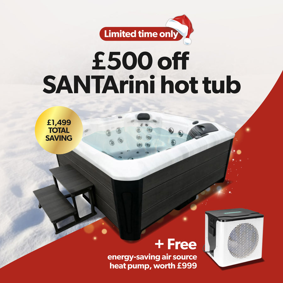 Outdoor Santorini - 5 Person Hot Tub with 1 Lounger