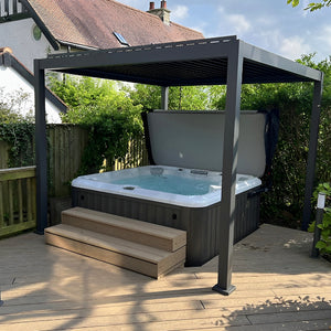 Heavy Duty 3x3m Aluminium Hot Tub Pergola with Louvred Roof