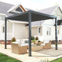Heavy-Duty Aluminium Pergola with Dual Zone Louvred Roof - 3x3m