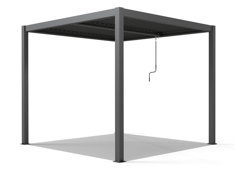 Heavy-Duty Aluminium Pergola with Dual Zone Louvred Roof - 3x3m