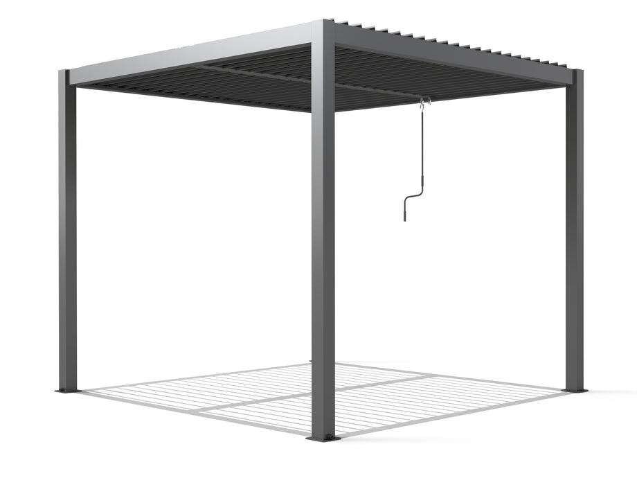 Heavy-Duty Aluminium Pergola with Dual Zone Louvred Roof - 3x3m