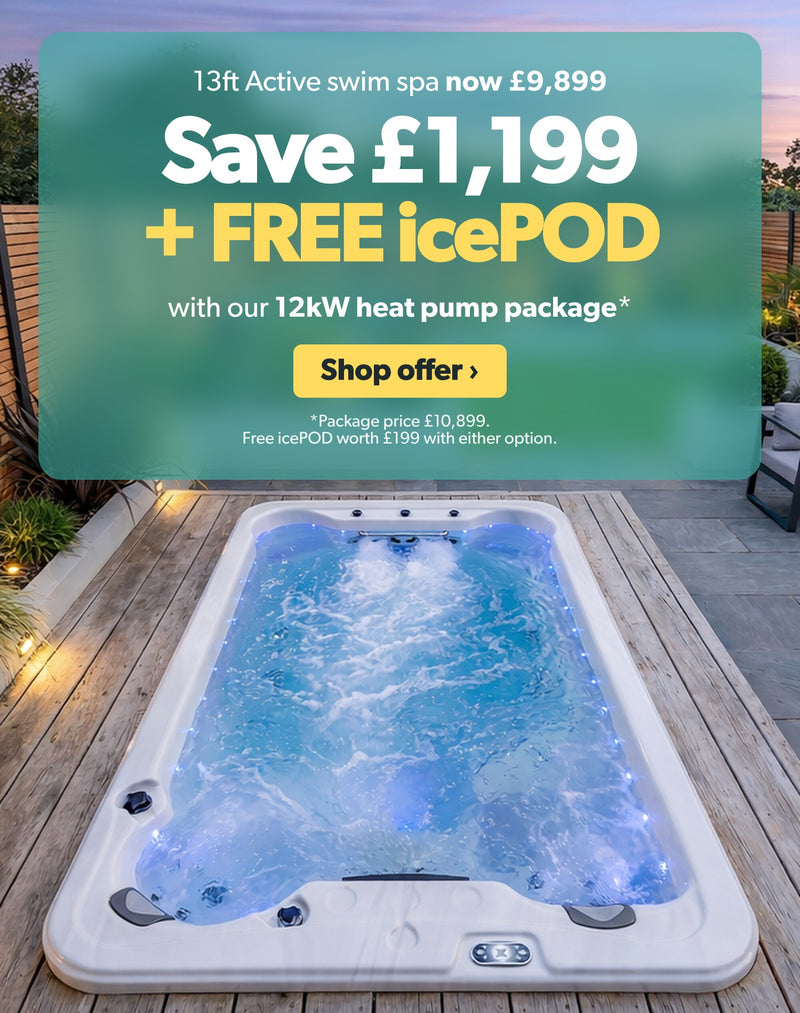 Save £1,199 plus a free icePOD on the 13ft Active swim spa