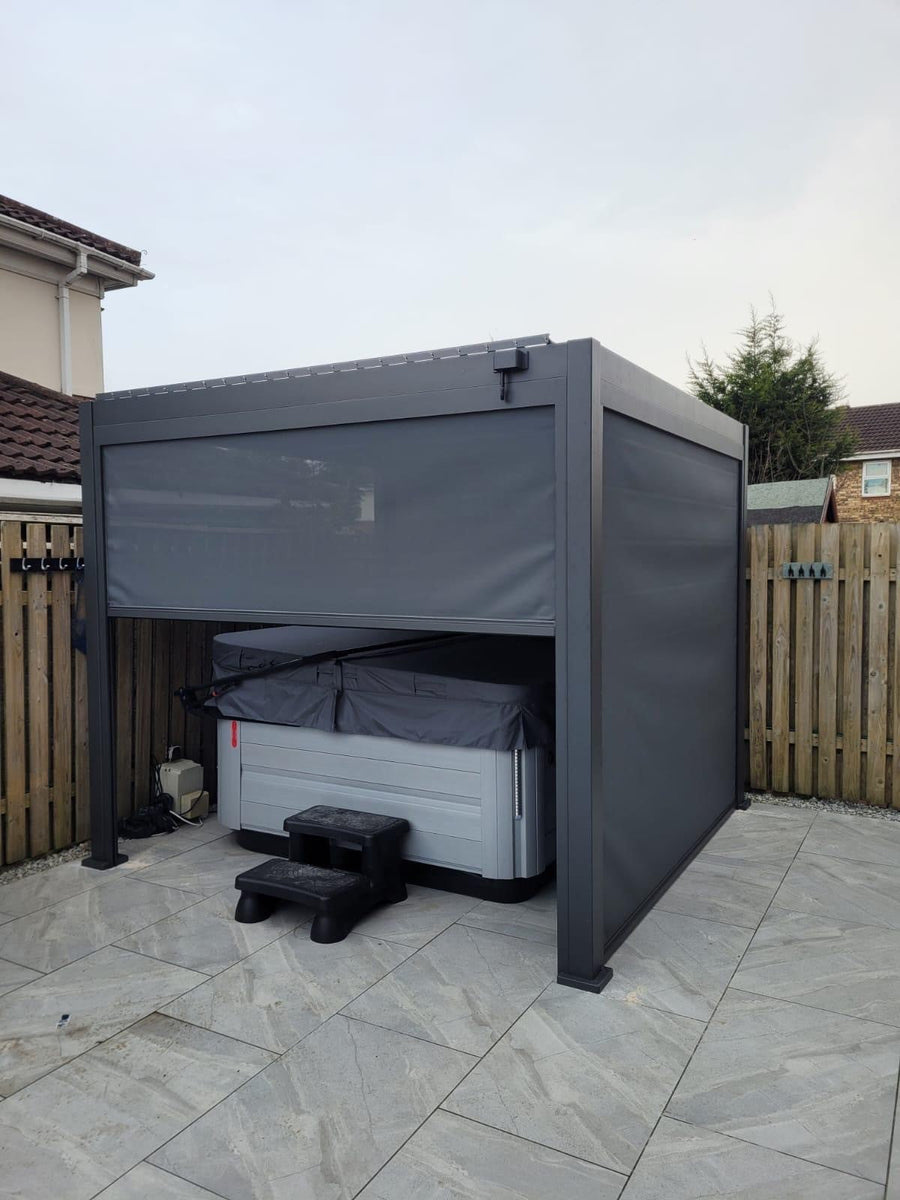 Heavy-Duty Aluminium Pergola with Louvred Roof - 3x3m