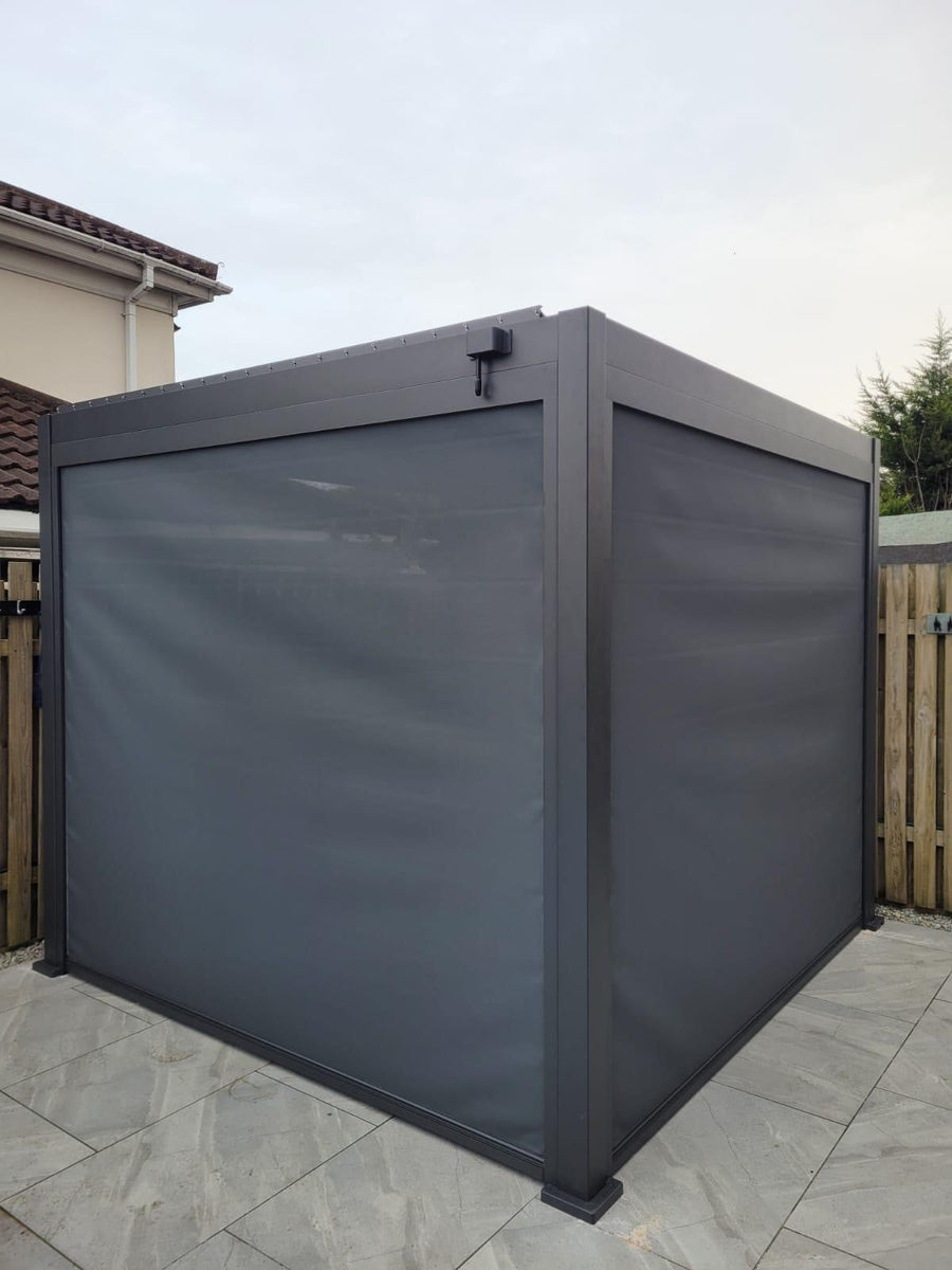Heavy-Duty Aluminium Pergola with Louvred Roof - 3x3m