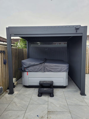 Heavy Duty 3x3m Aluminium Hot Tub Pergola with Louvred Roof