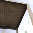 Load image into Gallery viewer, 3 x 3m Heavy Duty Aluminium Pergola with Louvred Shutter Roof and Two Textilene Side Panels - Beige
