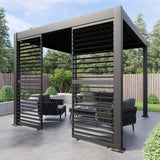 Load image into Gallery viewer, Heavy Duty Aluminium Single Slatted Adjustable Pergola Screen in Charcoal