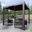 Load image into Gallery viewer, Heavy Duty Aluminium Single Slatted Adjustable Pergola Screen in Charcoal
