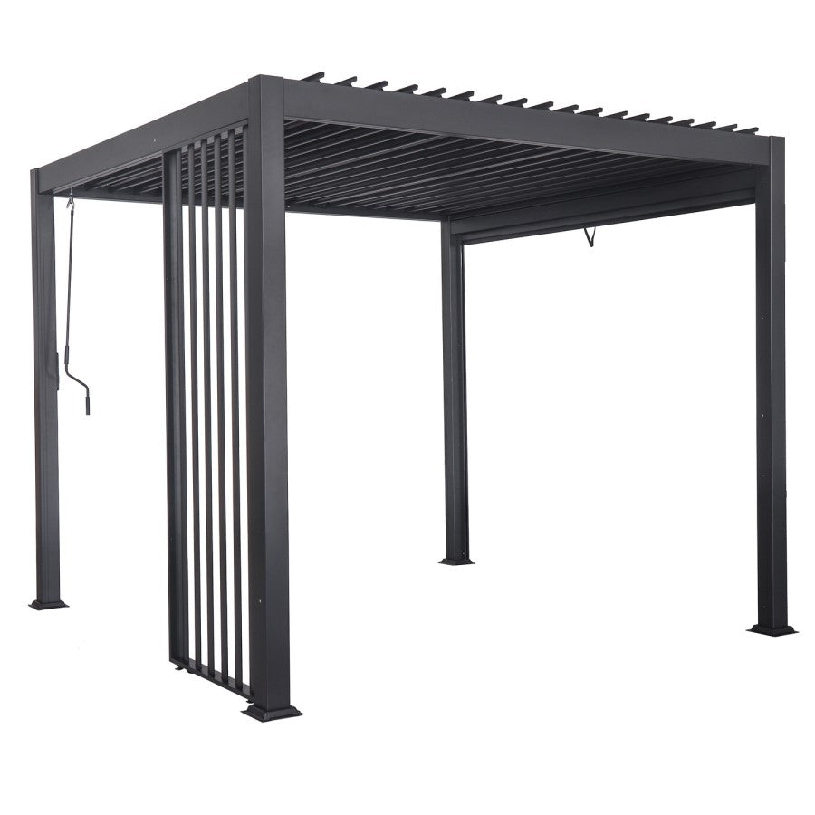 Heavy Duty Aluminium Single Vertical Slatted Pergola Screen in Charcoal