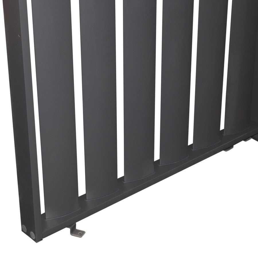 Heavy Duty Aluminium Single Vertical Slatted Pergola Screen in Charcoal