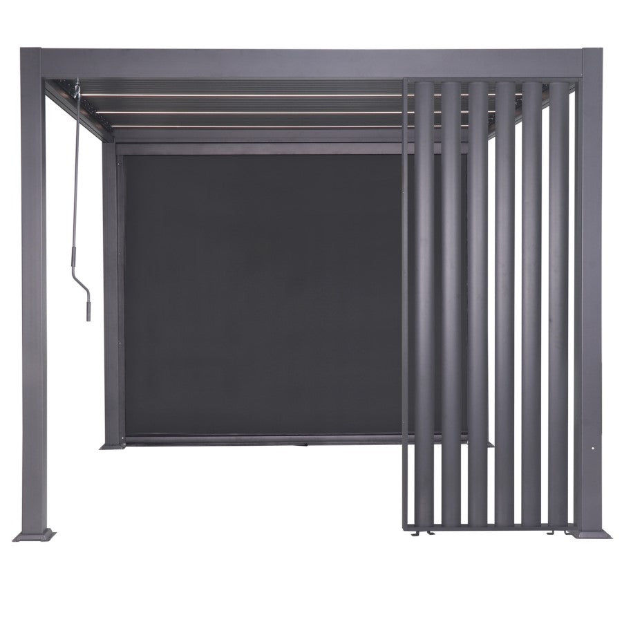 Heavy Duty Aluminium Single Vertical Slatted Pergola Screen in Charcoal