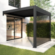 Load image into Gallery viewer, 3x3 Wall Mounted Pergola with Louvered Shutter Roof in Charcoal Black
