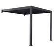 Load image into Gallery viewer, 3x3 Wall Mounted Pergola with Louvered Shutter Roof in Charcoal Black
