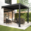 Load image into Gallery viewer, 3x3 Wall Mounted Pergola with Louvered Shutter Roof in Charcoal Black
