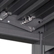 Load image into Gallery viewer, 3x3 Wall Mounted Pergola with Louvered Shutter Roof in Charcoal Black
