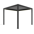 Load image into Gallery viewer, 3 x 3m Heavy Duty Aluminium Charcoal Automatic Louvred Pergola with LED Lighting &amp; 2 Textilene Side Panels
