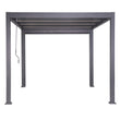 Load image into Gallery viewer, 3 x 3m LED Light Heavy Duty Charcoal Aluminium Pergola with Louvred Shutter Roof Two Textilene Side Panels
