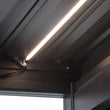Load image into Gallery viewer, 3 x 3m LED Light Heavy Duty Charcoal Aluminium Pergola with Louvred Shutter Roof Two Textilene Side Panels
