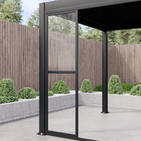 Aluminium Glazed Sliding Pergola Doors System in Charcoal