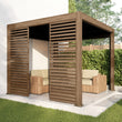 Load image into Gallery viewer, Heavy Duty Aluminium Single Slatted Adjustable Pergola Screen in Wood Effect
