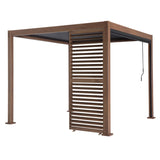 Load image into Gallery viewer, Heavy Duty Aluminium Single Slatted Adjustable Pergola Screen in Wood Effect
