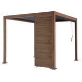 Load image into Gallery viewer, Heavy Duty Aluminium Single Slatted Adjustable Pergola Screen in Wood Effect