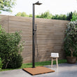 Load image into Gallery viewer, Black Thermostatic Mixer Outdoor 2 Outlets Shower Set with Wood Effect Base - Zen

