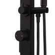 Load image into Gallery viewer, Black Thermostatic Mixer Outdoor 2 Outlets Shower Set with Wood Effect Base - Zen
