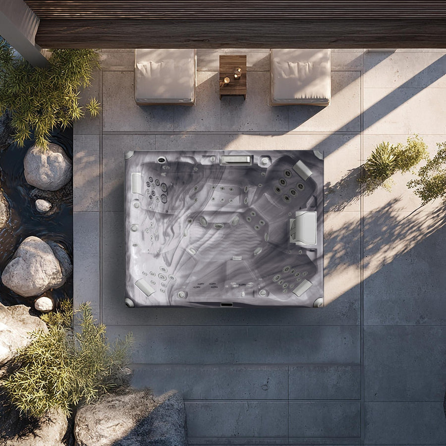 AquaSolus Zenith hot tub in Odyssey, viewed from above