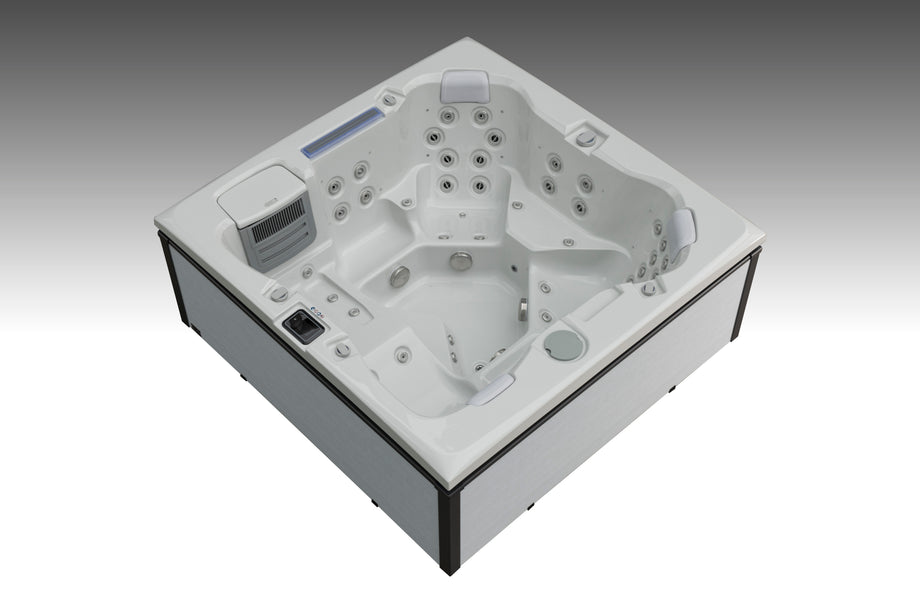 Edge Kensington Hot Tub in Light Grey — lounger layout