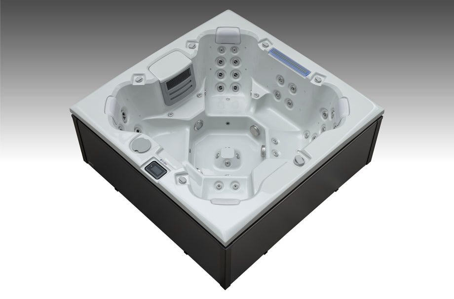 Edge Knightsbridge Hot Tub in Dark Grey — all-seater layout