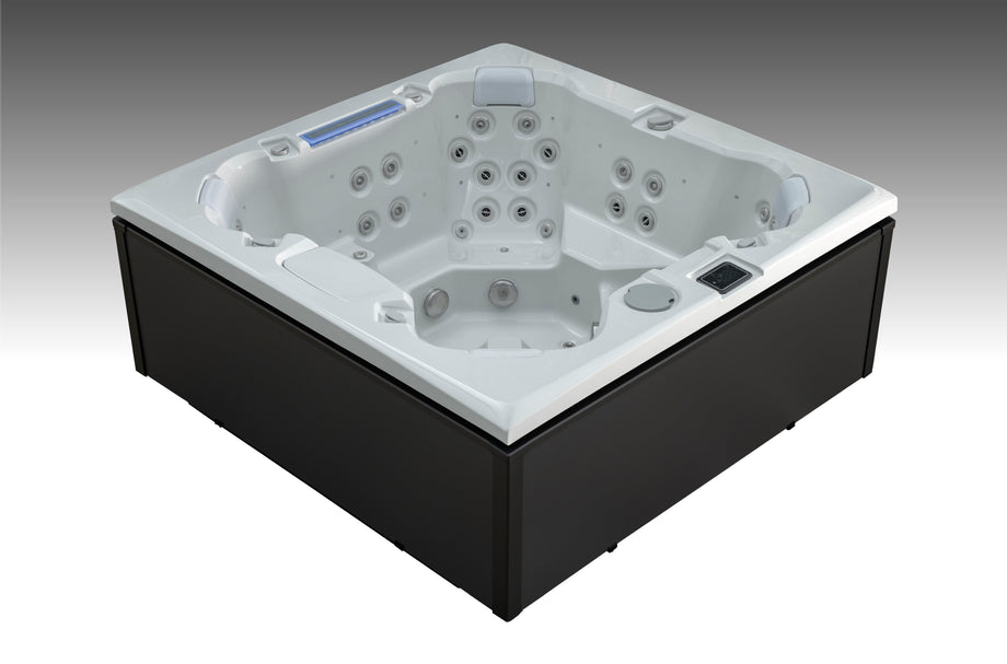 Edge Knightsbridge Hot Tub in Dark Grey — all-seater seating view