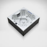 Load image into Gallery viewer, Edge Knightsbridge hot tub in dark grey from above, showing all seats