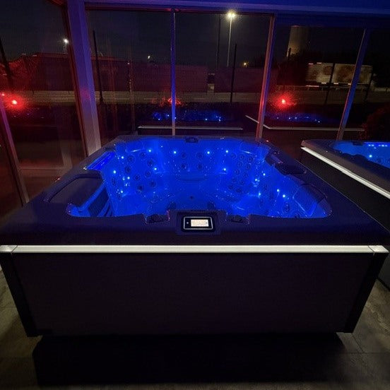 Edge Knightsbridge Hot Tub - supplied customer photo showing the illuminated hot tub interior and control panel - September 2026
