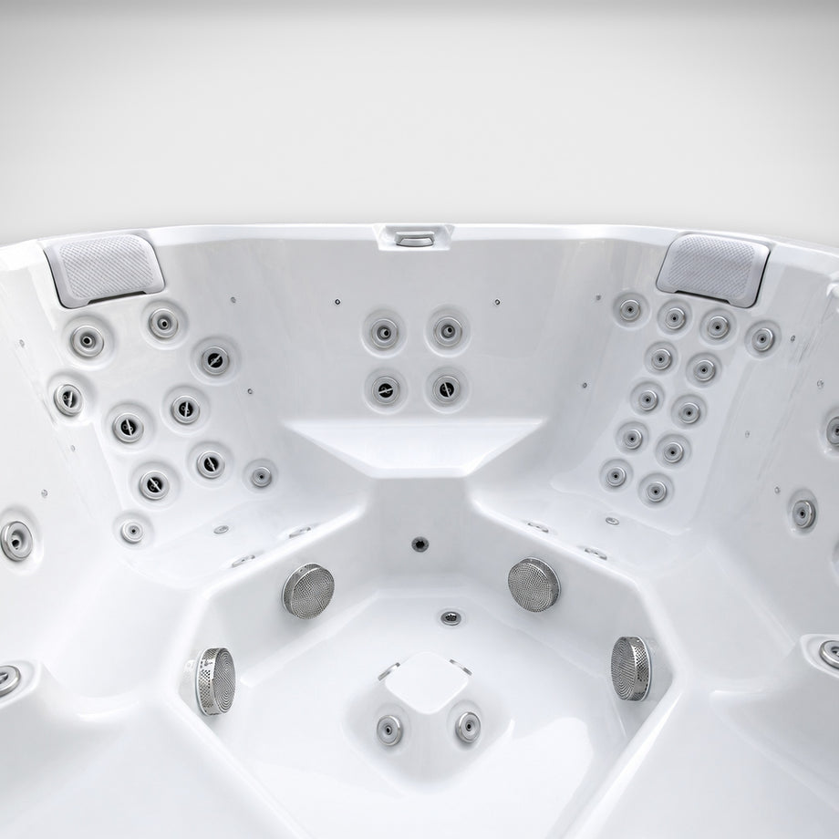Close-up of the Edge Knightsbridge massage seats and jets
