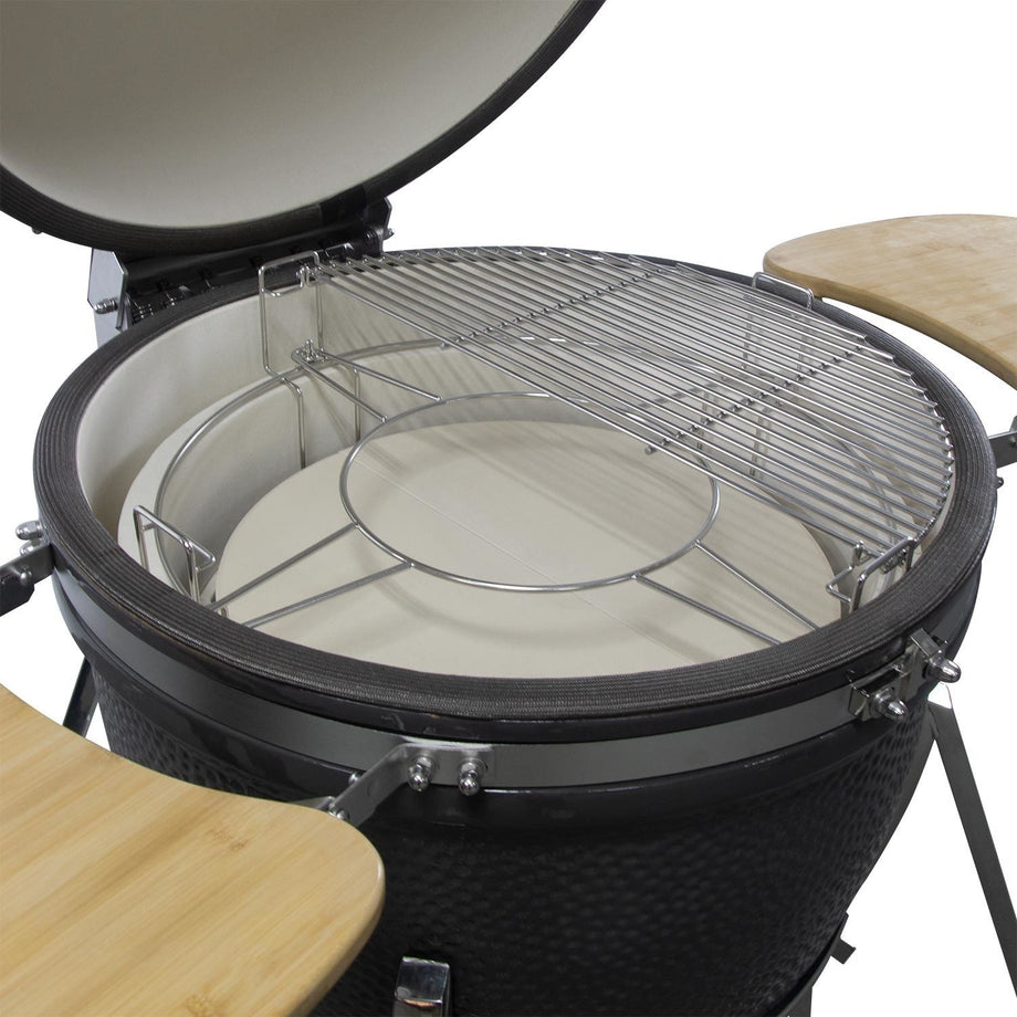 Boss Grill King Egg - 27 Inch Ceramic Kamado Style Charcoal Smoker BBQ Grill